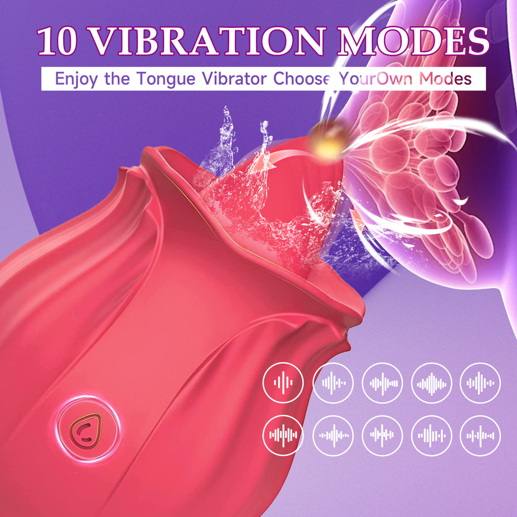 Tongue Rose Toy Clitoral Vibrator