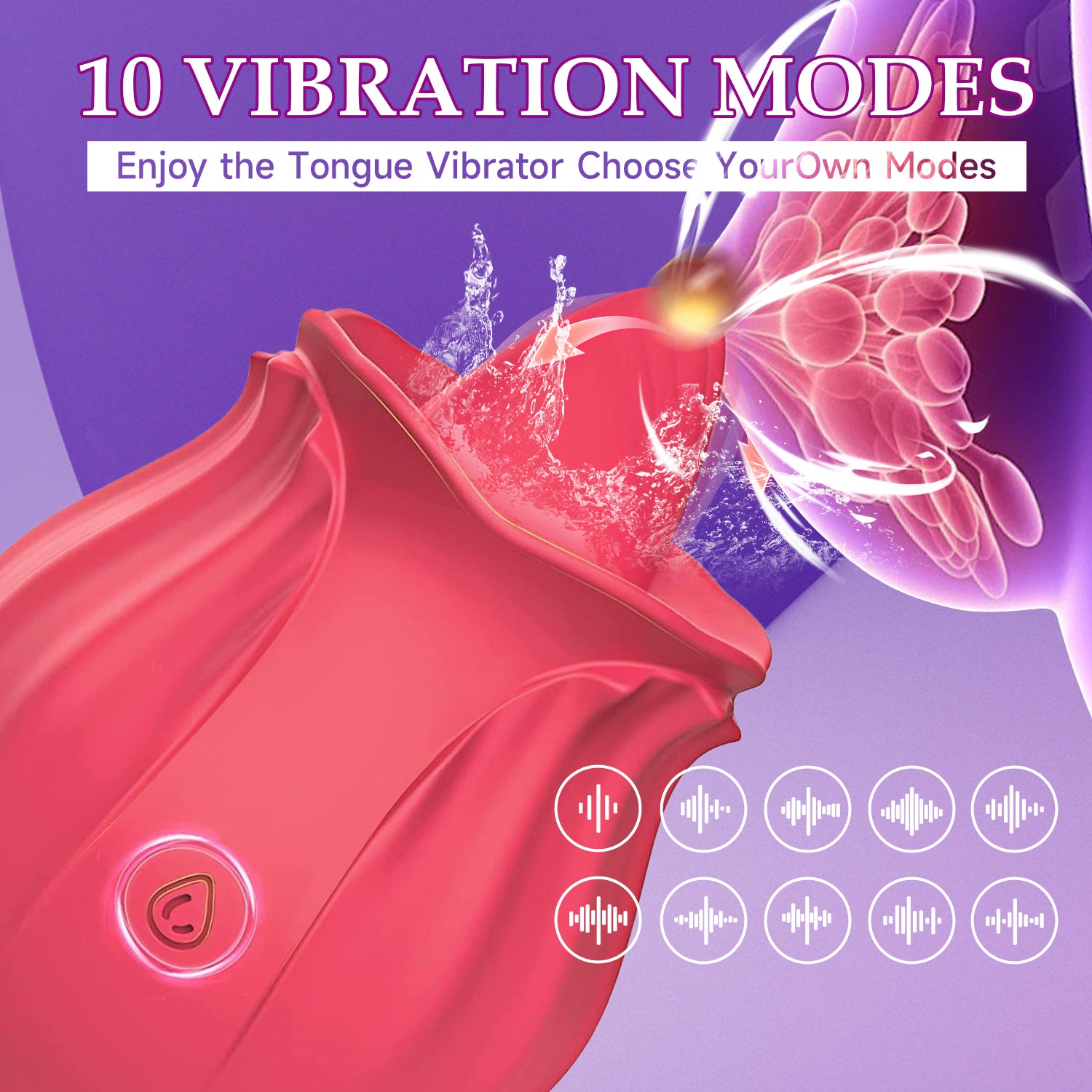 Tongue Rose Toy Clitoral Vibrator