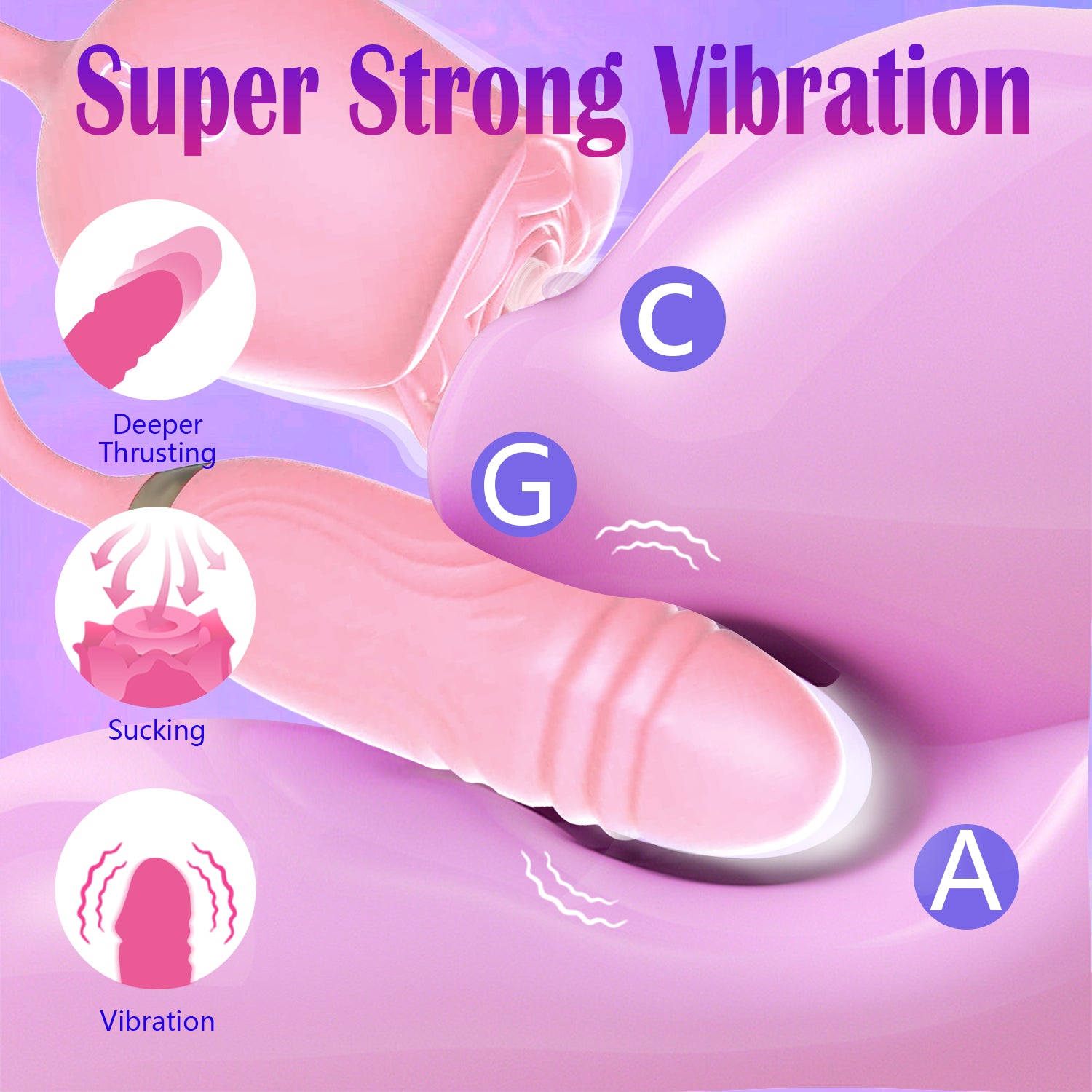 Dual-Head Rose Massager Vibrator Dildo