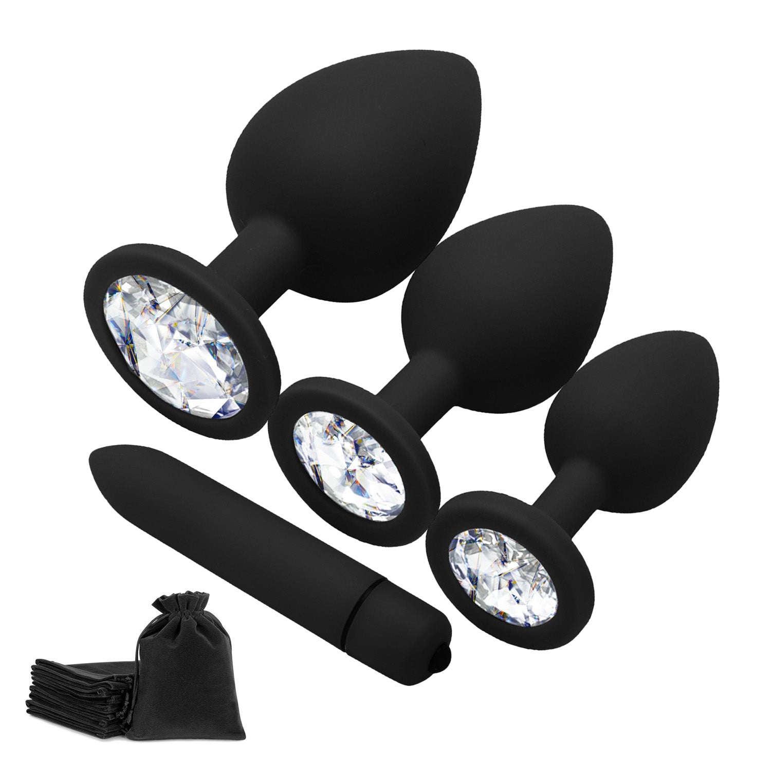 4PCS Silicone Jeweled Anal Trainer Set