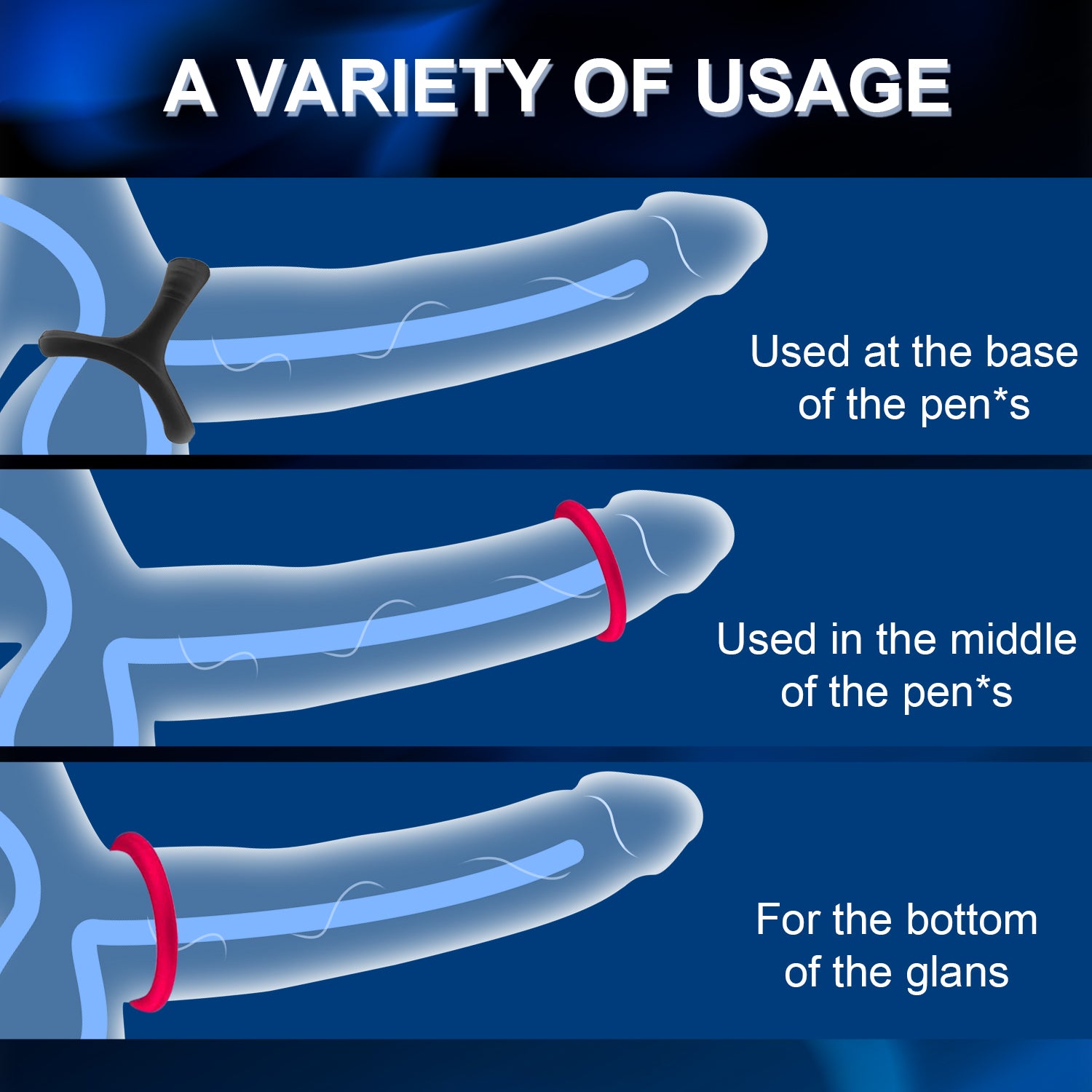 7 Pcs Penis Ring Set Silicone