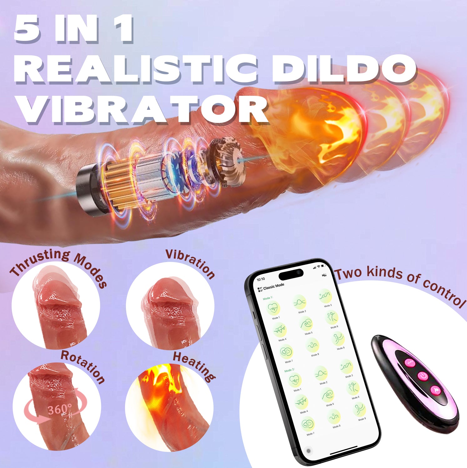 Thrusting Dildo Vibrator Sex Toys