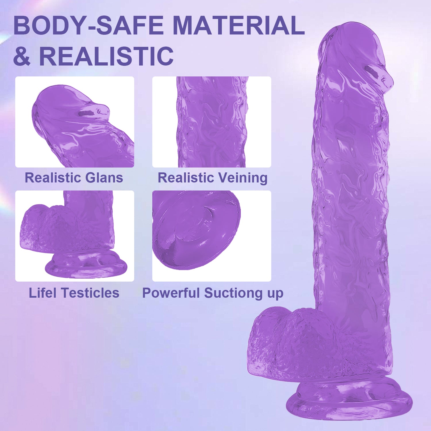 Dildo toy for women size from15cm/5.90in to 28cm/11in—Purple