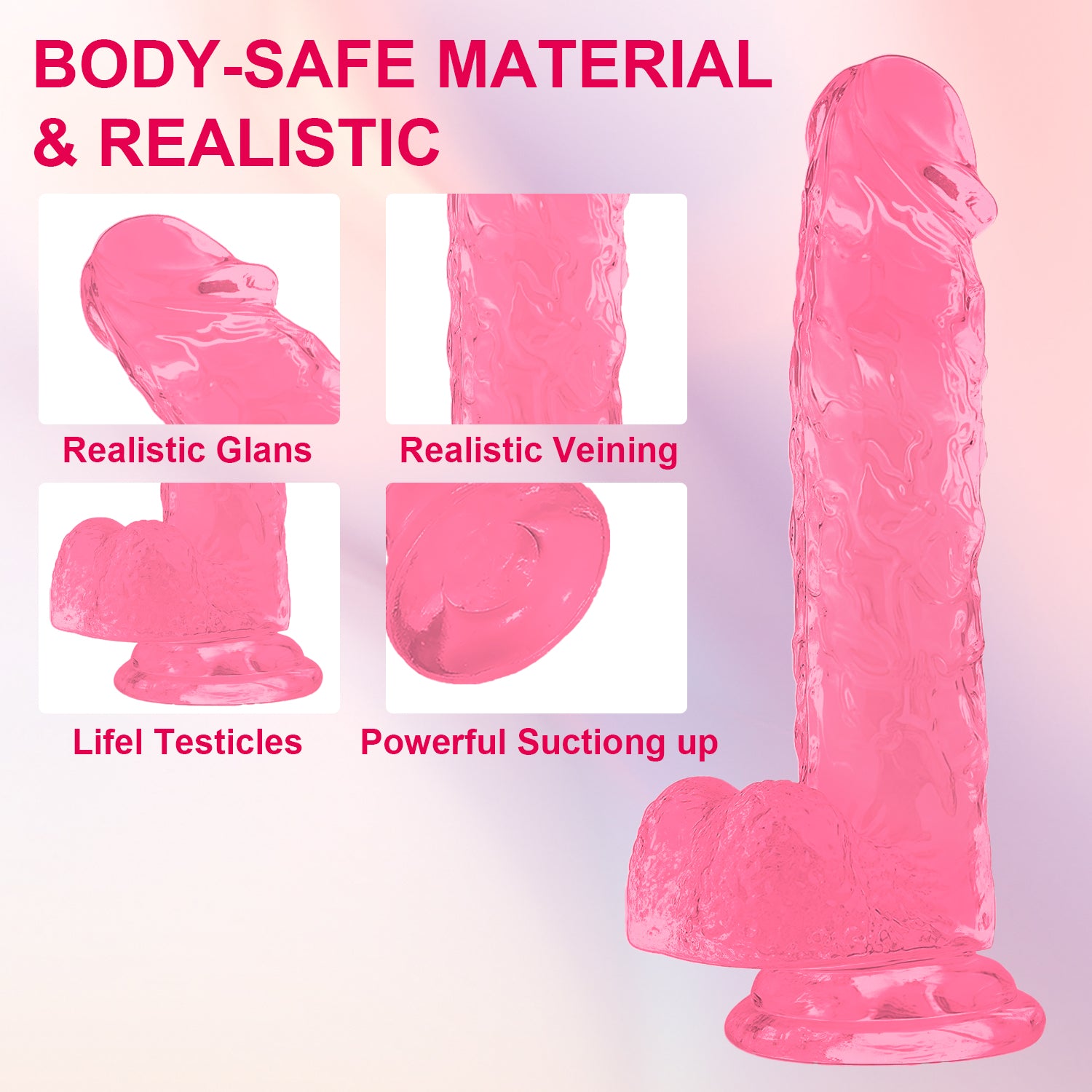 Dildo toy for women size from15cm/5.90in to 28cm/11in—Pink