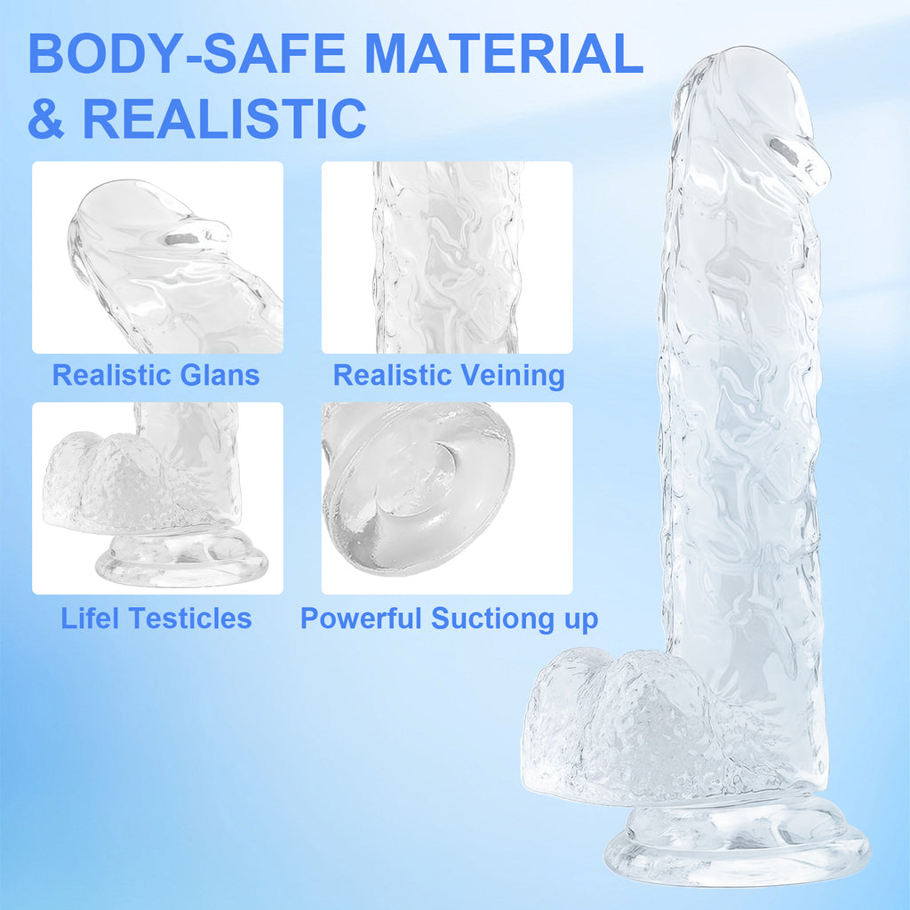 Dildo toy for women size from15cm/5.90in to 28cm/11in—Clear