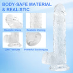 Dildo toy for women size from15cm/5.90in to 28cm/11in—Clear