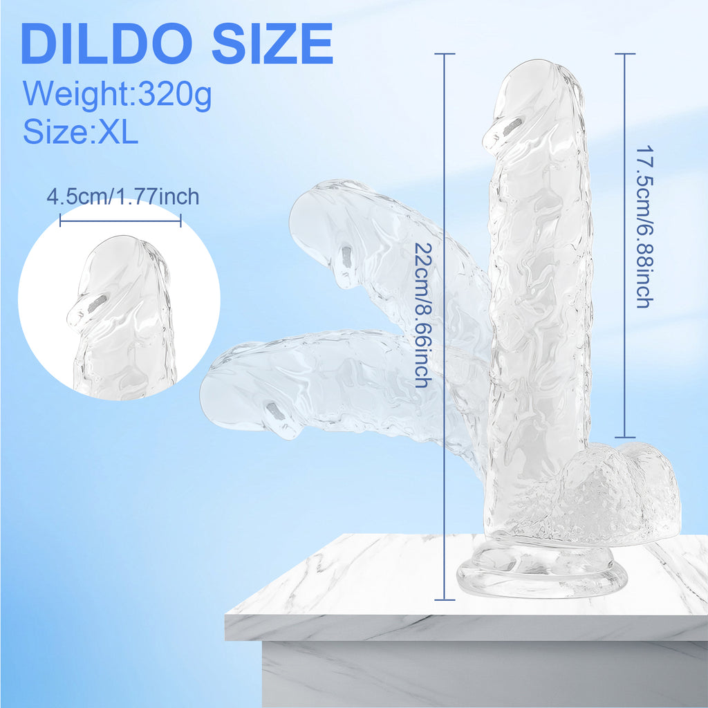 Dildo toy for women size from15cm/5.90in to 28cm/11in—Clear