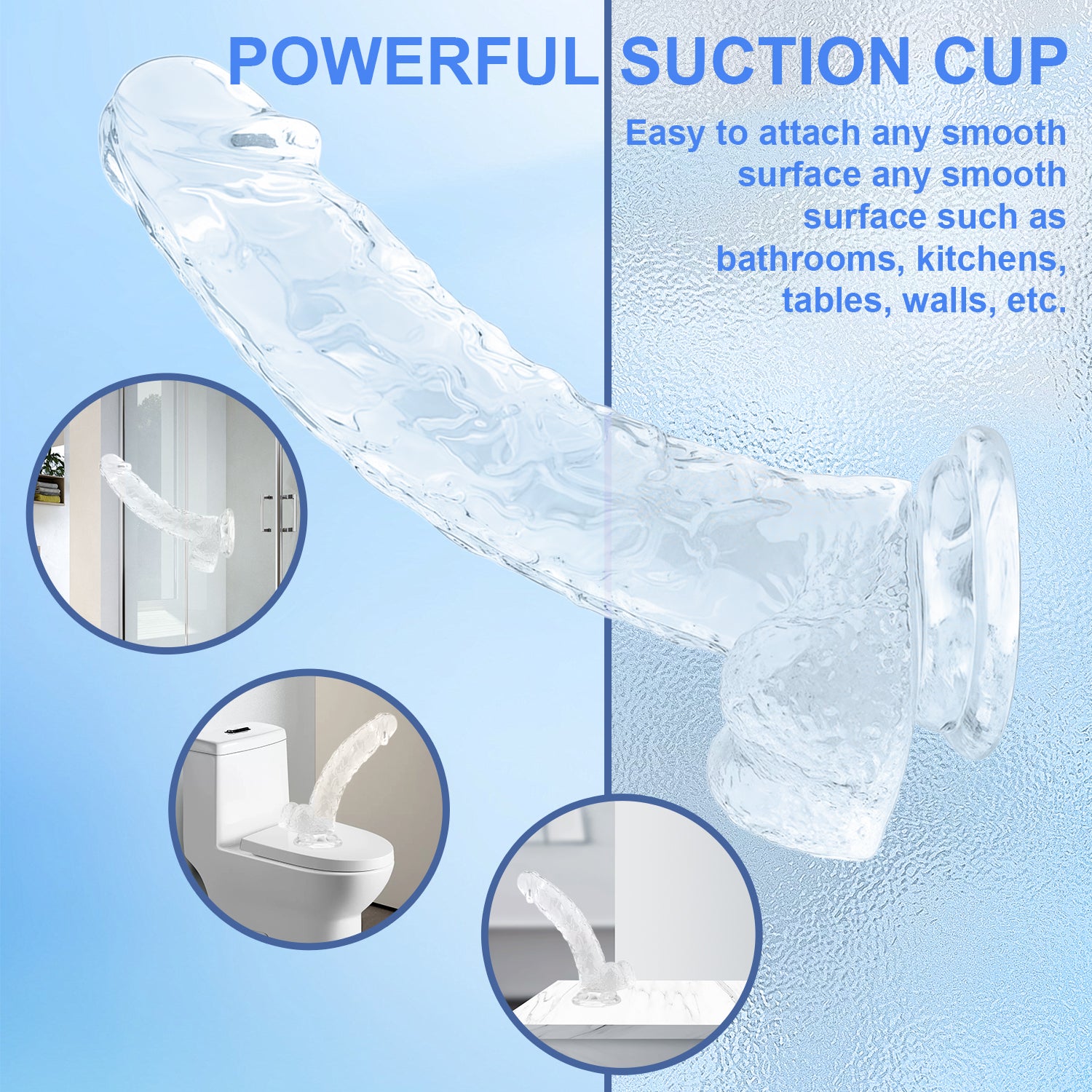 Dildo toy for women size from15cm/5.90in to 28cm/11in—Clear