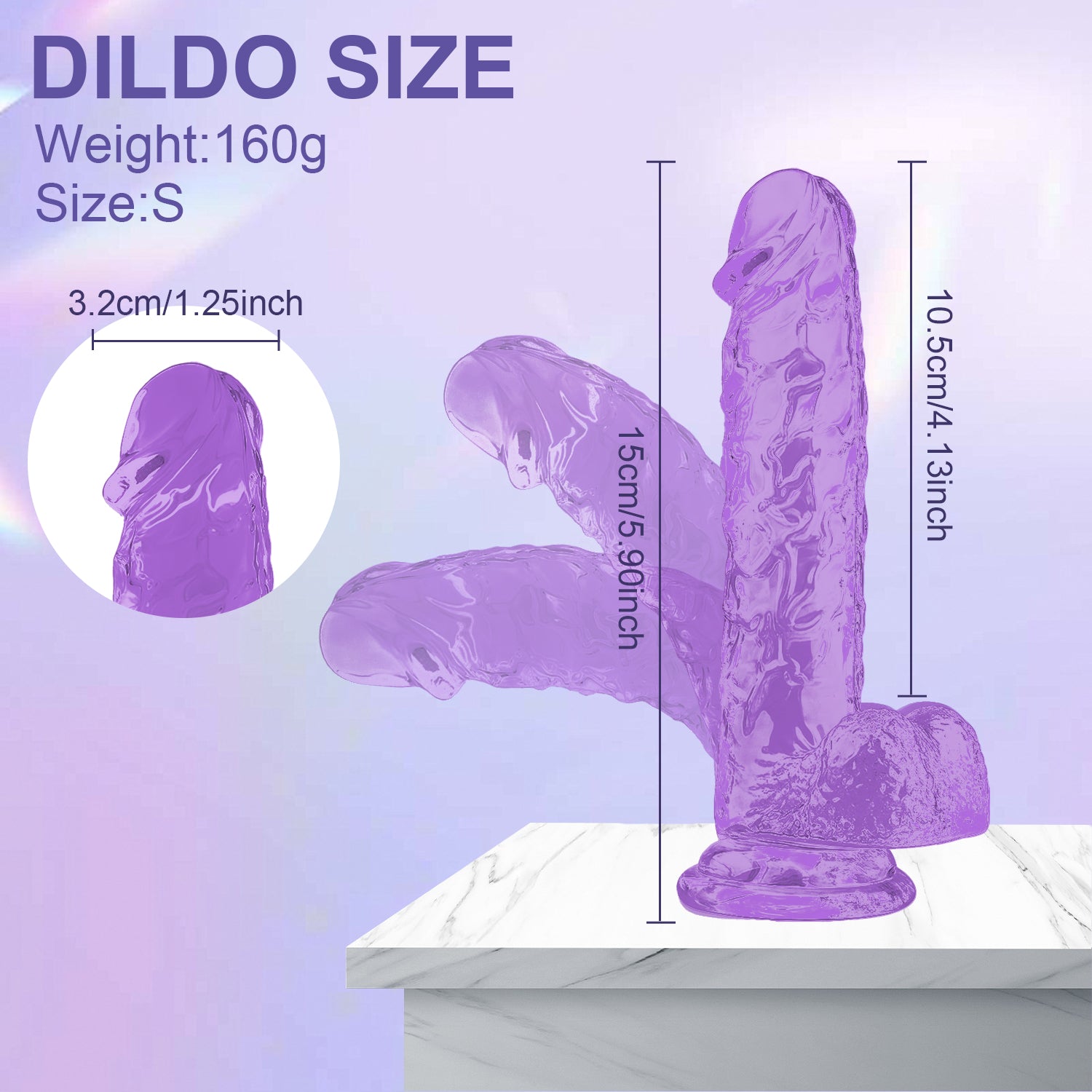 Dildo toy for women size from15cm/5.90in to 28cm/11in—Purple