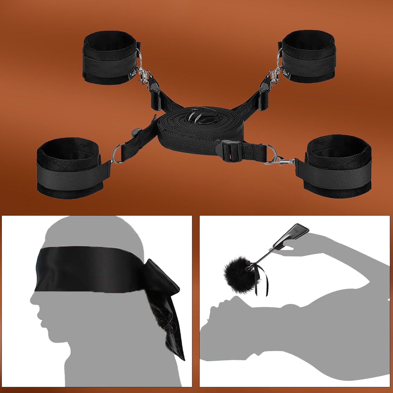 Bondage Sex Toys-Bed Sex Straps Set