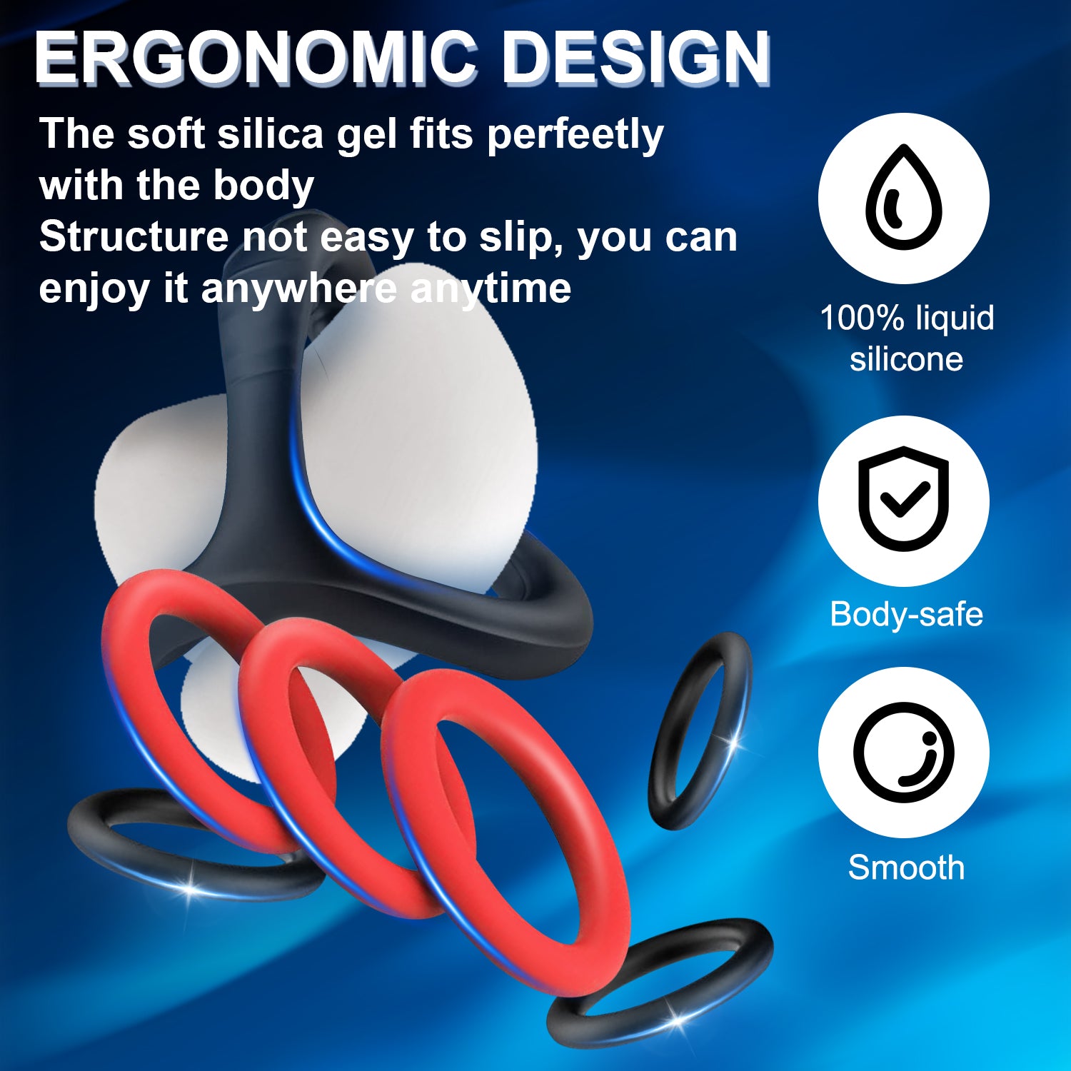 7 Pcs Penis Ring Set Silicone