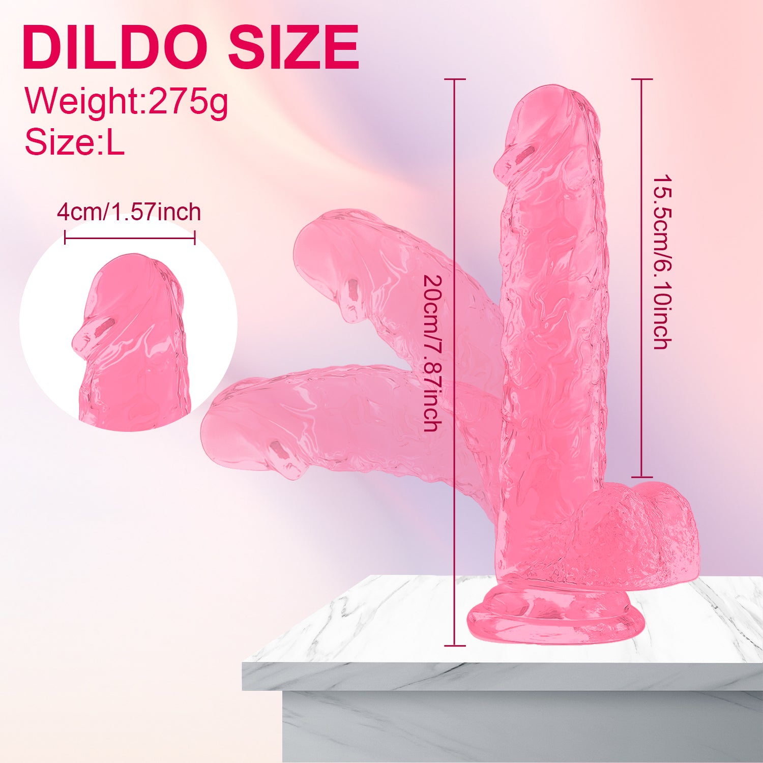Dildo toy for women size from15cm/5.90in to 28cm/11in—Pink